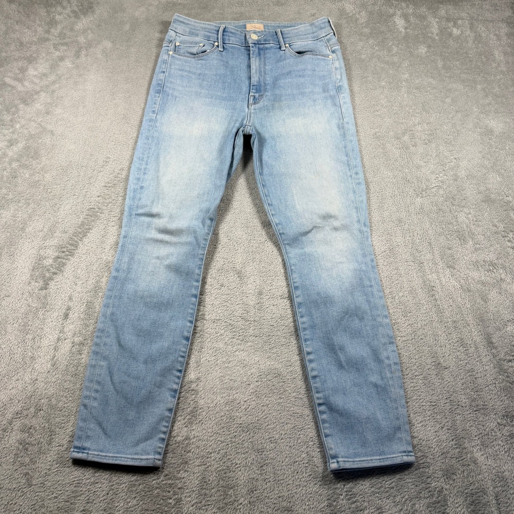 Mother High Waisted Looker Crop Women 28 Blue Swimming Pool Sunday Skinny Jeans